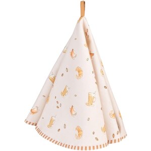 Clayre & Eef YFB48 Kitchen Towel Ø 80 cm Beige...