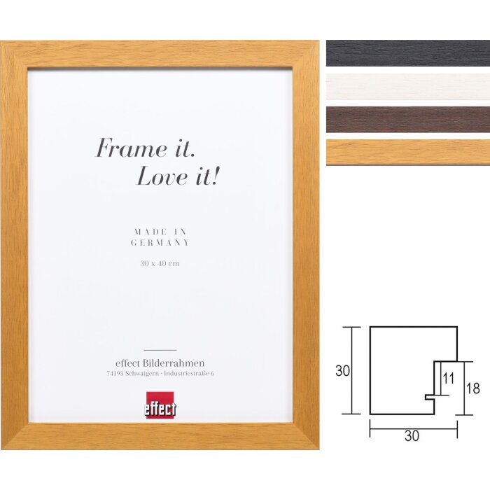 Effect solid wood picture frame Profile 52 Special formats and glass types