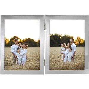 Hama Aluminium Double Frame Calais silver 2 photos 10x15 cm