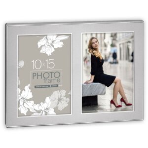 ZEP Metal Double Frame Olimpia silver 2 photos 10x15 cm