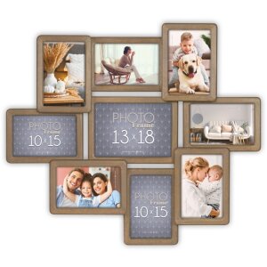 ZEP Wooden Gallery Frame Digione brown 9 photos (56x49 cm)