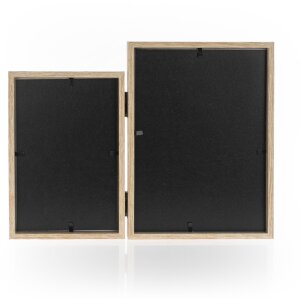 ZEP Wooden Double Frame Basilea brown 10x15 cm and 13x18 cm portrait format