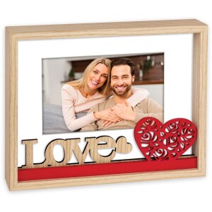 ZEP Wooden Portrait Frame Vanessa 10x15 cm Love Hearts Red