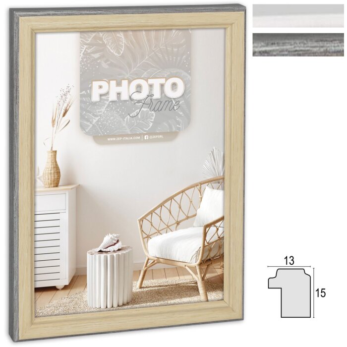 ZEP picture frame Bensen wood look black white Formats 10x15 to 30x40 cm