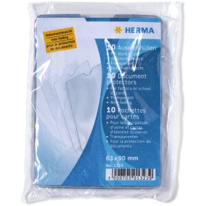 HERMA 1323 ID card sleeves 63x90 mm for work/student ID...