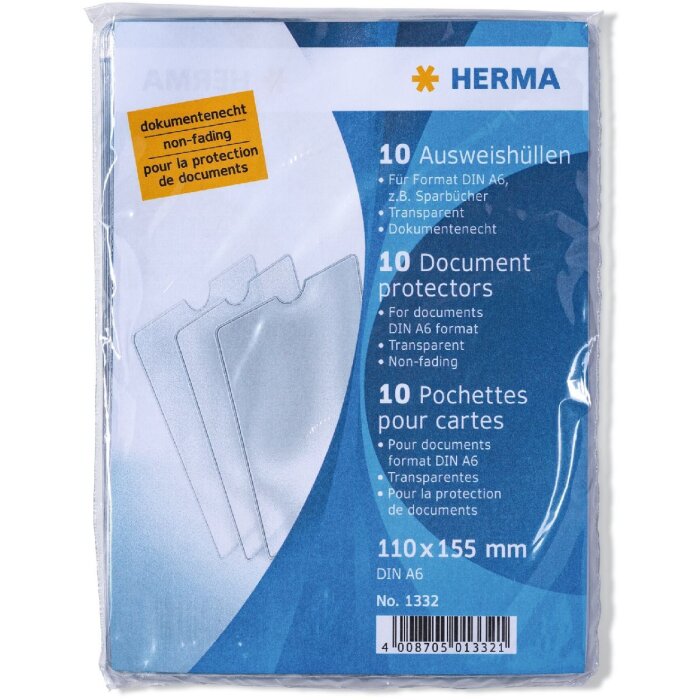 HERMA 1332 ID card holder 110x155 mm DIN A6 Passbook Transparent