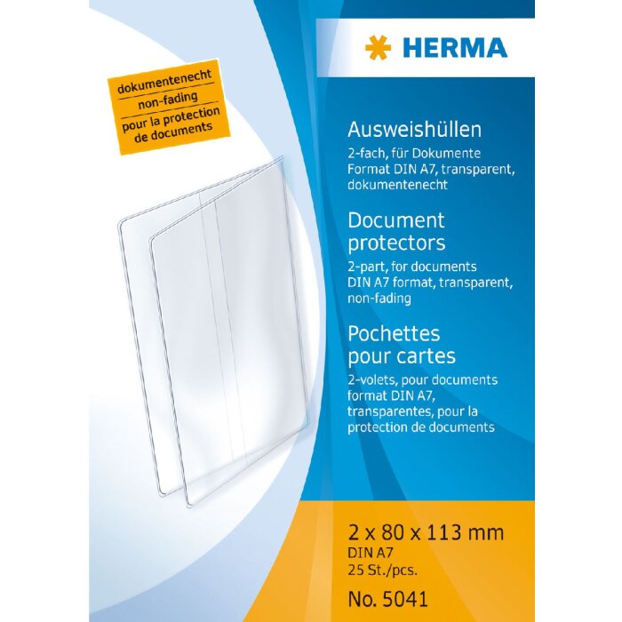 HERMA 5041 ID card cover DIN A7 hinged cover transparent 80x113 mm