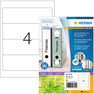 HERMA 10740 Folder labels A4 192x61mm white permanent...