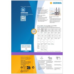 HERMA 10740 Folder labels A4 192x61mm white permanent recycled paper