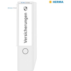 HERMA 10740 Folder labels A4 192x61mm white permanent recycled paper