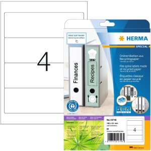 HERMA 10746 Folder labels A4 192x61mm white permanent...