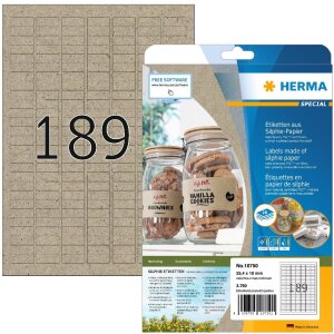 HERMA 10750 Silphie paper labels A4 25.4x10 mm natural...