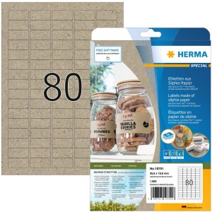 HERMA 10751 Silphie paper labels A4 35.6x16.9 mm natural...