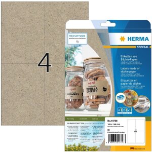 HERMA 10756 Labels Silphie paper A4 105 x 148 mm natural...