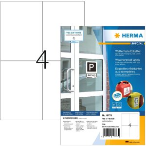 HERMA 10773 Weatherproof labels A4 105x148 mm white 320...