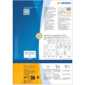 HERMA 10783 Transparent film labels A4 210x297 mm matt weatherproof