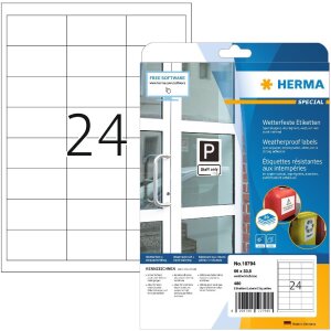 HERMA 10794 Labels weatherproof 66x33.8 mm white...