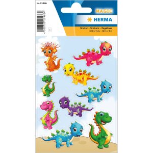 HERMA 15486 Magic Sticker Small Dinos glitter foil set