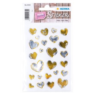 HERMA 15534 Creative Sticker Hearts Gold Silver Loving...