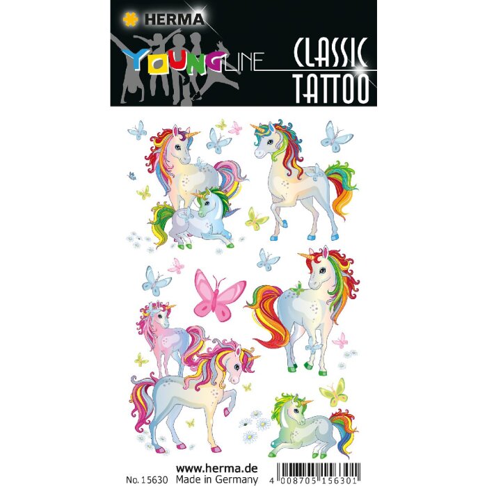 HERMA 15630 Classic Tattoo Colourful Unicorn Best Friends