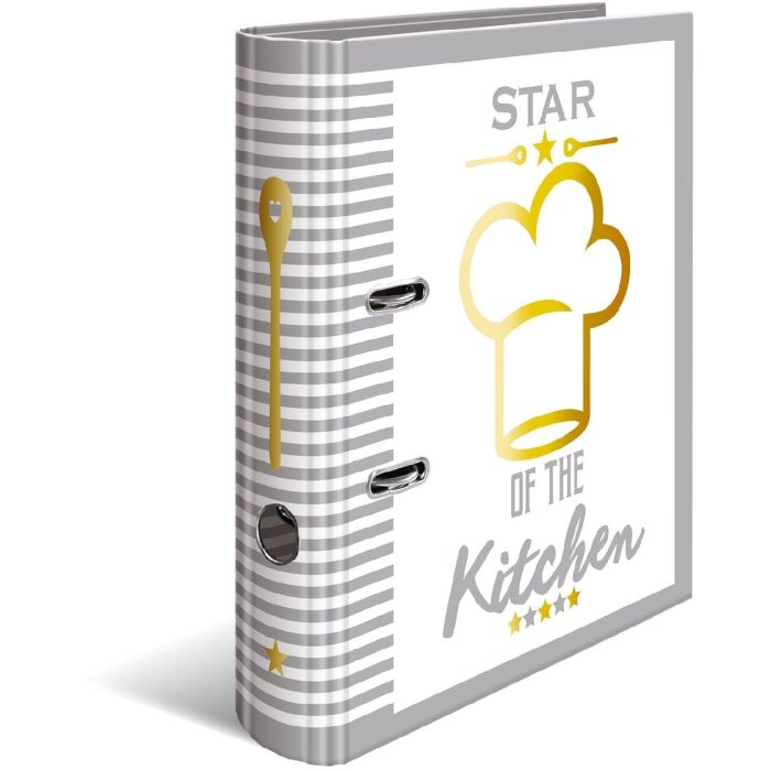 HERMA 19662 Recipe folder A4 "Star of the Kitchen" striped gold motif