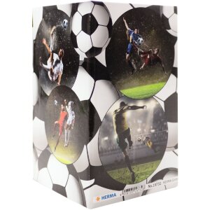 HERMA 19732 Pencil holder cardboard football design wipeable sturdy 8x8x13.5cm