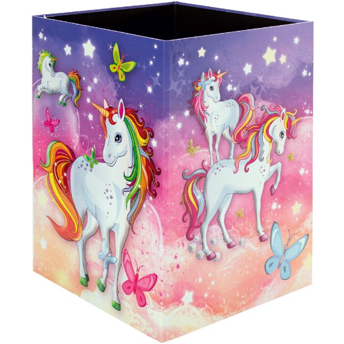 HERMA 19738 Wastepaper basket unicorn design sturdy cardboard 22x31.5cm