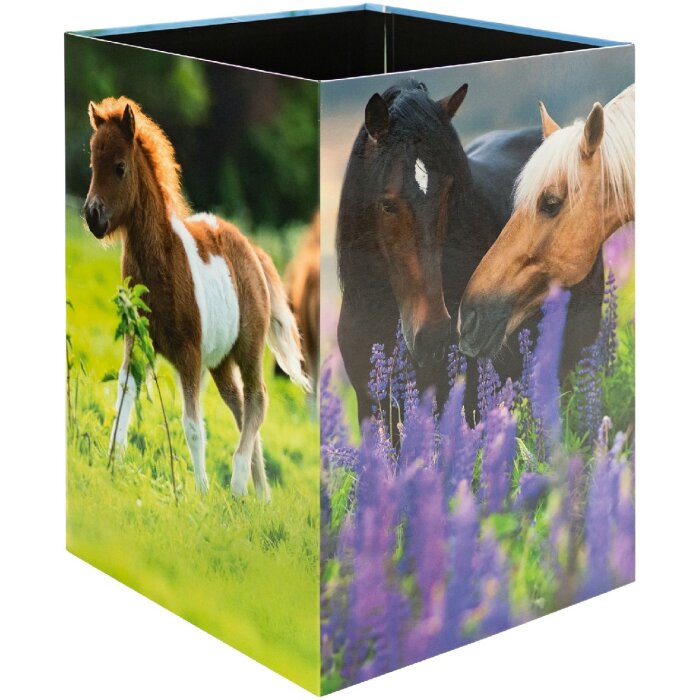 HERMA 19741 wastepaper basket horse meadow design cardboard 22x31.5cm