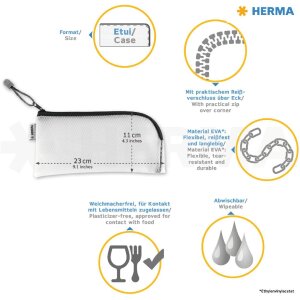 HERMA 20005 Universal pouch case yellow 23x11 cm corner...