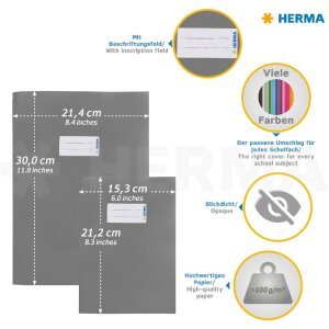 HERMA 20229 Set of 5 paper booklet protectors A4 assorted recycled paper