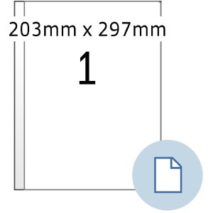 HERMA 58101 Sheet labels A4 PE film white 203x297mm 250...