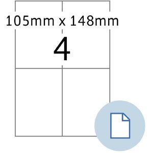 HERMA 58104 Sheet labels A4 PE film white 105x148.50mm...