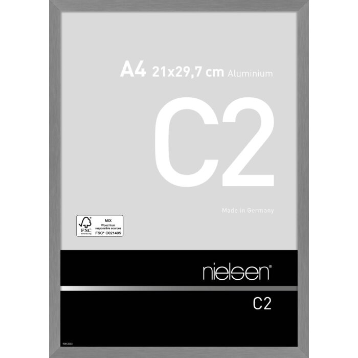 Nielsen Aluminium Picture Frame C2 structure grey matt 21x29,7 cm acrylic glass