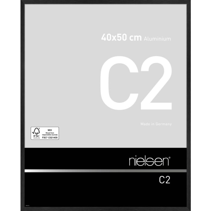 Nielsen Aluminium Picture Frame C2 structure black matt 40x50 cm acrylic glass