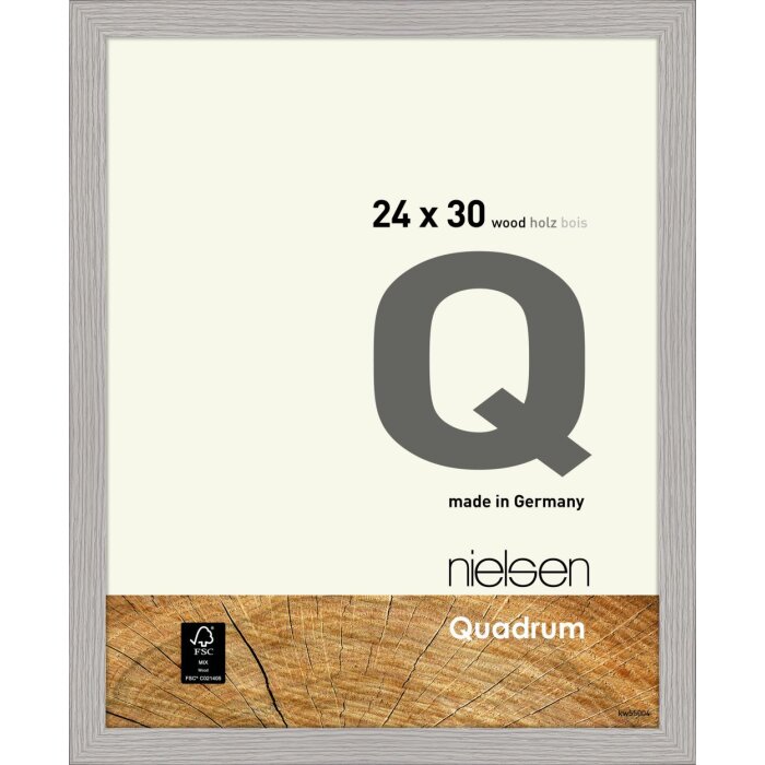 Nielsen wooden clip-on frame Quadrum 24x30 cm cement grey