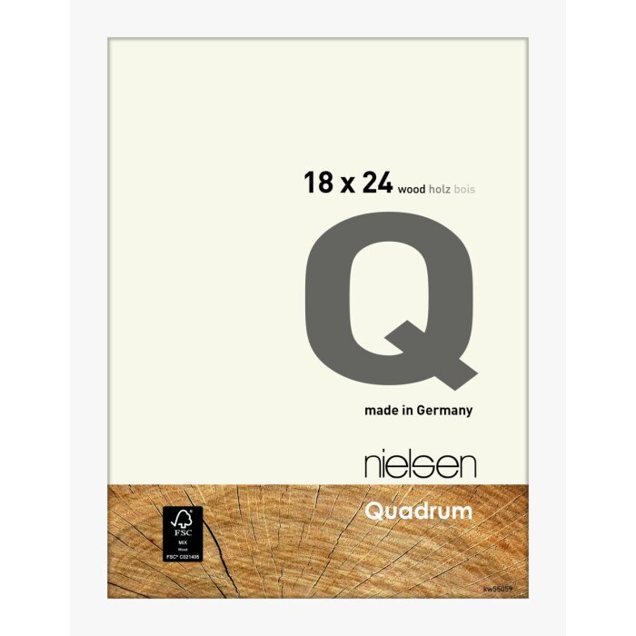 Nielsen Wooden Snap Frame Quadrum 18x24 cm white opaque