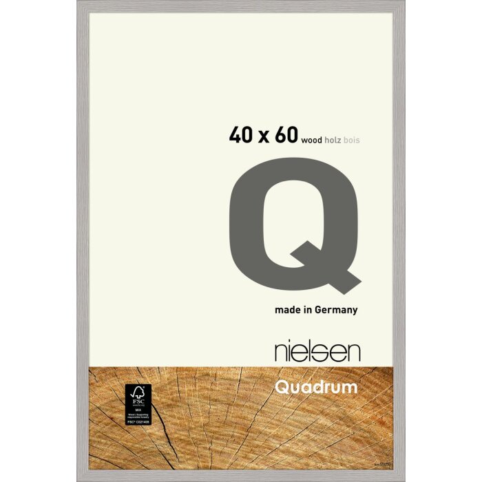 Nielsen wooden clip-on frame Quadrum 40x60 cm cement grey