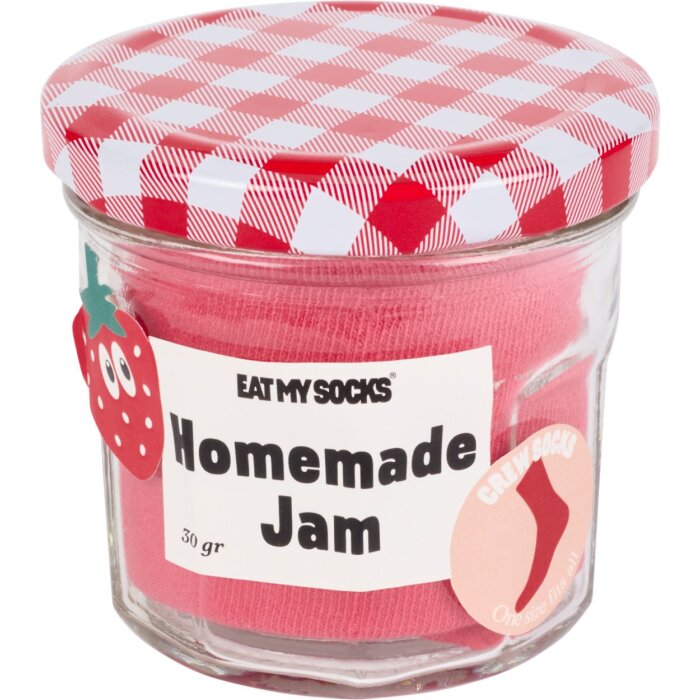 EatMySocks Crew Socks Jam Homemade Jam Strawberry