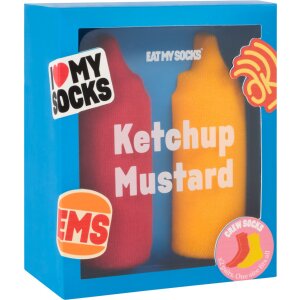 EatMySocks double pack of crew socks Ketchup & Mustard