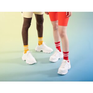 EatMySocks double pack of crew socks Ketchup & Mustard