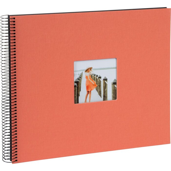 Goldbuch spiral album Bella Vista salmon 34x30 cm 40 black pages punched out