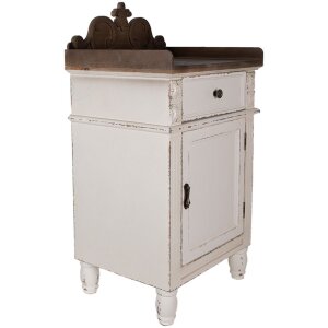 Clayre & Eef 5H0667 Bedside Table White Brown 48x39x89 cm