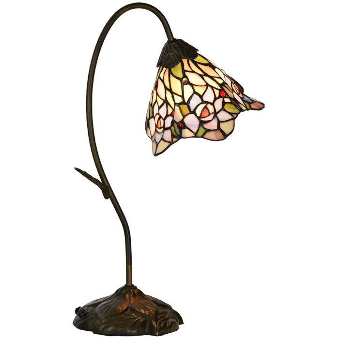 LumiLamp 5LL-6311 Tiffany table lamp pink 27x15x48 cm E14-max 1x40W