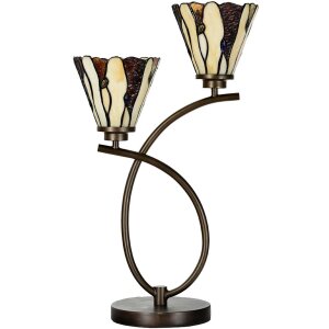 LumiLamp 5LL-6315 Tiffany table lamp Beige 46x28x63 cm...