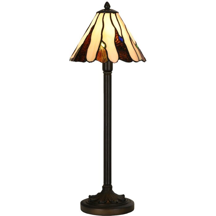 LumiLamp 5LL-6316 Tiffany table lamp Beige Ø 20x60 cm E14-max 1x40W