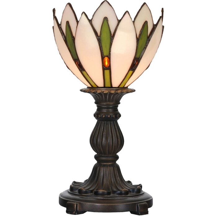 LumiLamp 5LL-6327 Tiffany table lamp white Ø 18x30 cm E14-max 1x25W