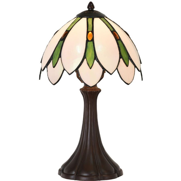 LumiLamp 5LL-6328 Tiffany table lamp white Ø 25x42 cm E14-max 1x40W