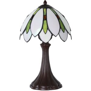 LumiLamp 5LL-6328 Tiffany table lamp white Ø 25x42 cm E14-max 1x40W