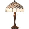 LumiLamp 5LL-6330 Tiffany table lamp grey Ø 40x58 cm E27-max 2x60W