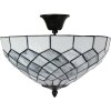 LumiLamp 5LL-6331 Ceiling light Tiffany Grey Ø 41x24 cm E14-max 2x40W